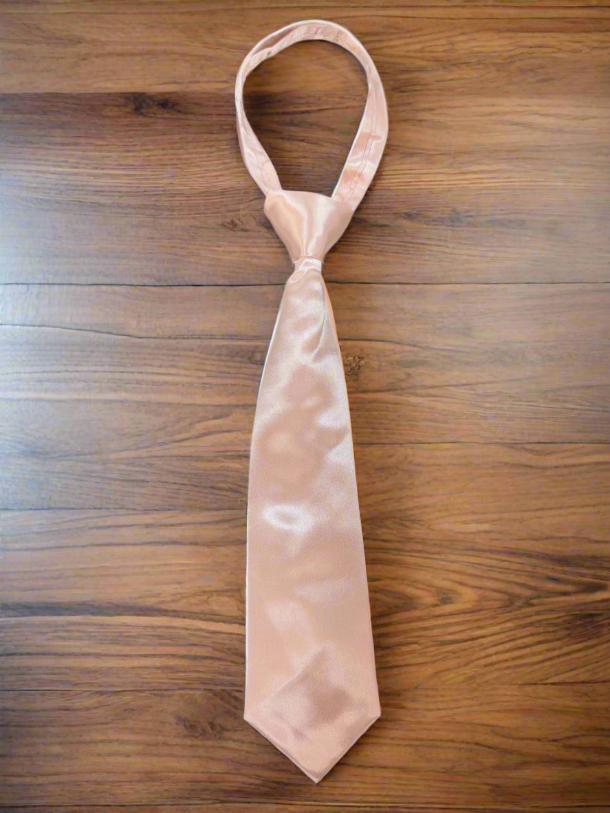 Satin Zipper Tie (Blush)