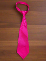 Satin Zipper Tie (Fuchsia)-Boys-Fuchsia-S-Chacho’s Kids