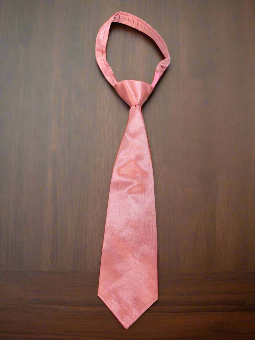 Satin Zipper Tie (Rose Gold)-Boys-Rose Gold-S-Chacho’s Kids