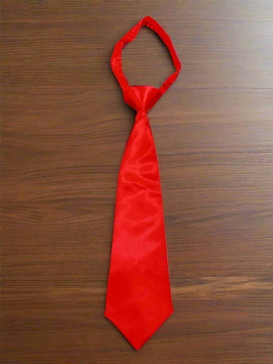 Satin Zipper Tie (Red)