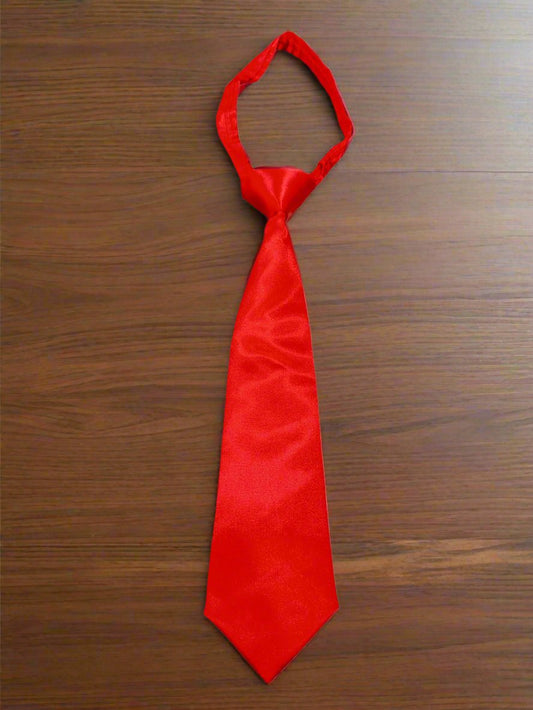 Satin Zipper Tie (Red)