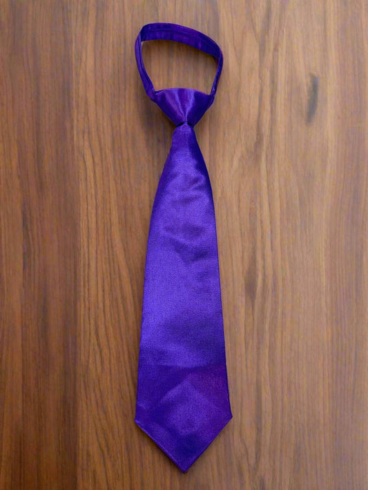 Satin Zipper Tie (Purple)