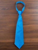 Satin Zipper Tie (Turquoise Blue)-Boys-Turquoise Blue-S-Chacho’s Kids