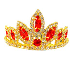 Girls Princess Tiara (0564)-Girls-Red/Gold-Chacho's Kids