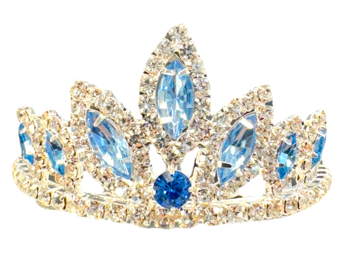 Girls Princess Tiara (0564)-Girls-Blue/Silver-Chacho's Kids