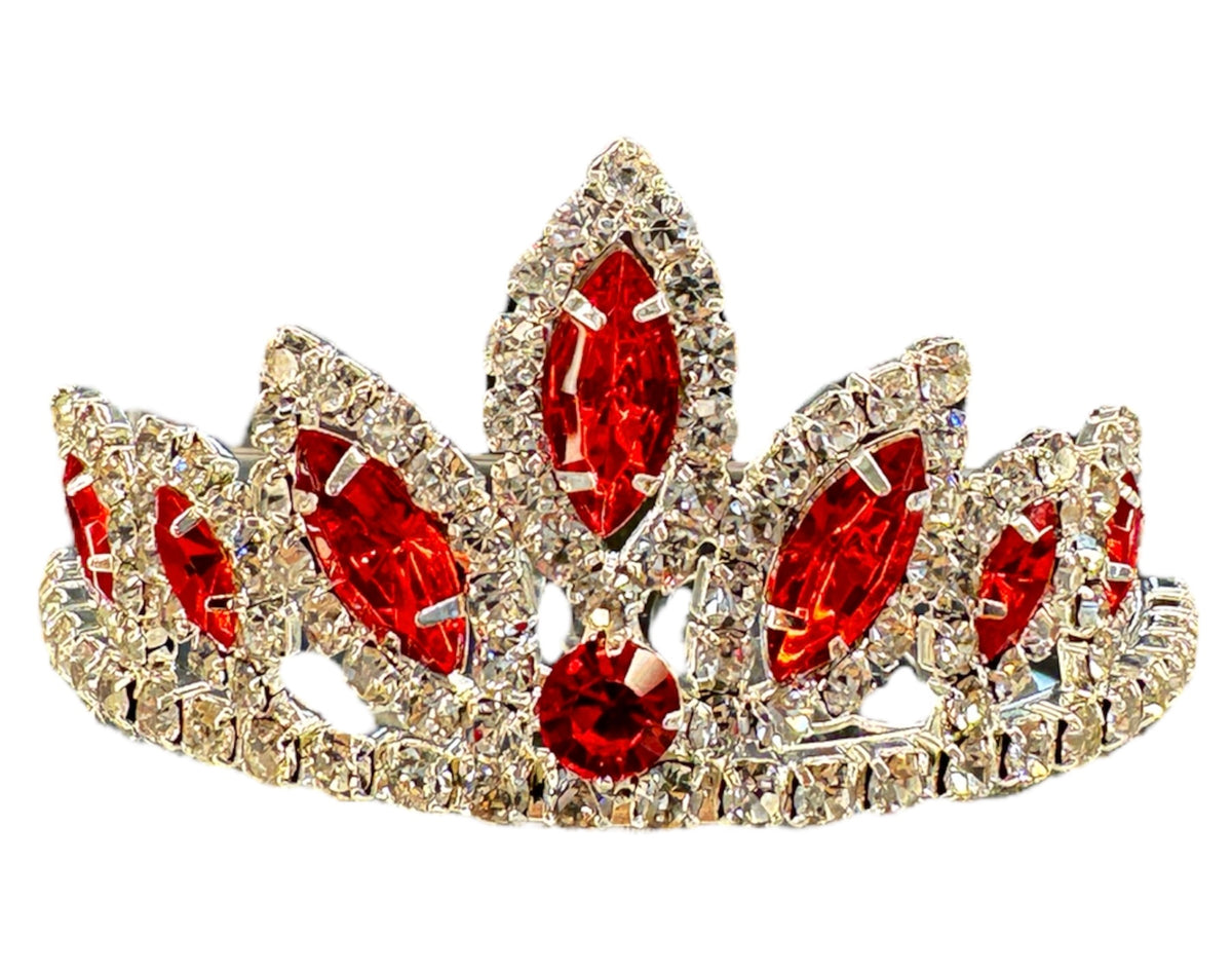 Girls Princess Tiara (0564)-Girls-Red/Silver-Chacho's Kids