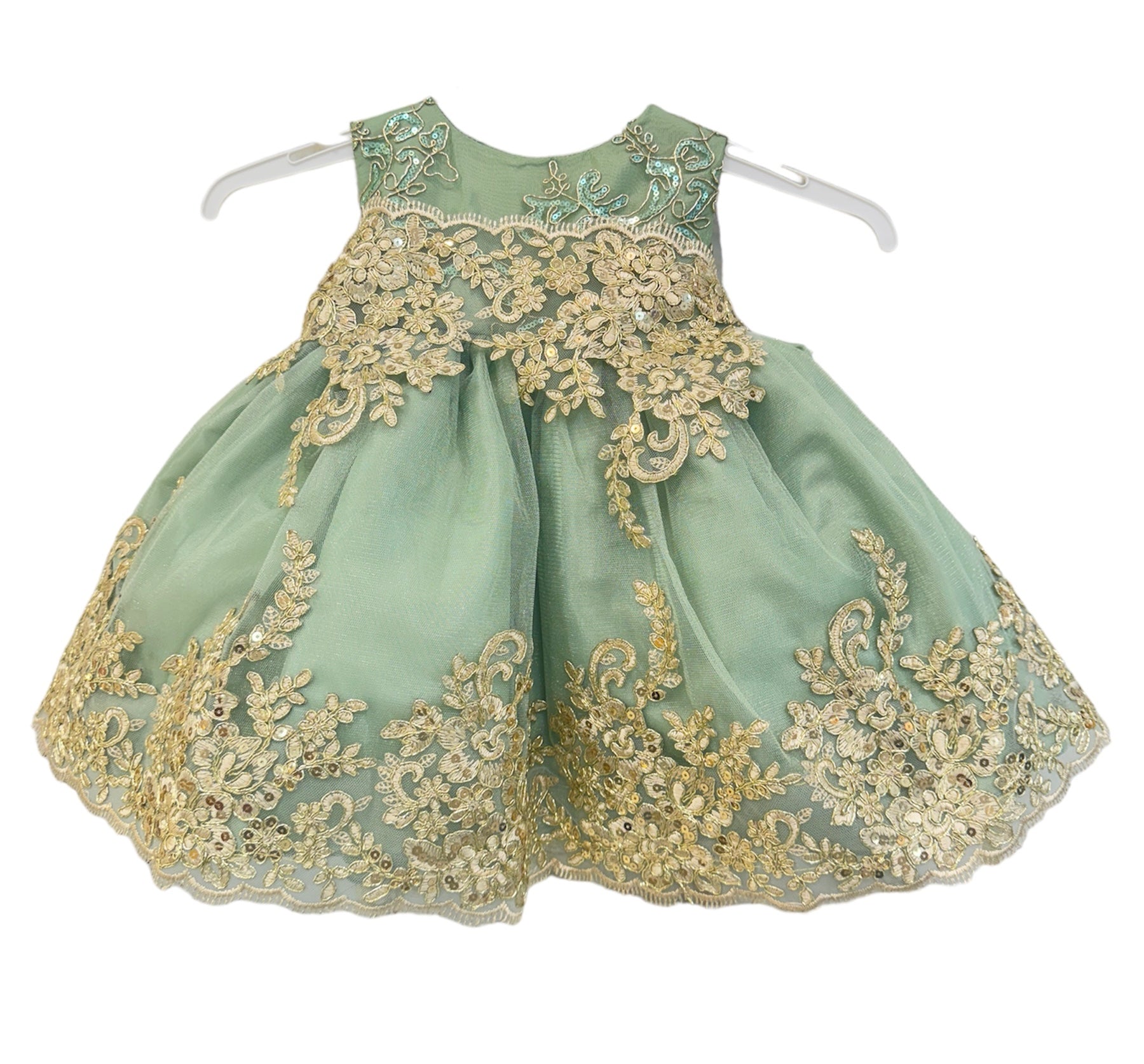 Baby Party / Flower Girl Dress (Sophie) Sage Green / M Baby Party / Flower Girl Dress (Sophie) Sage Green / M