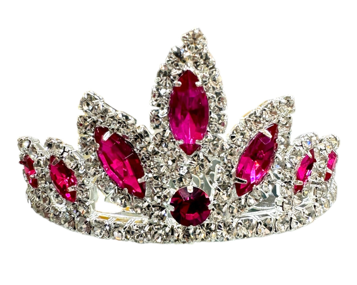 Girls Princess Tiara (0564)-Girls-Fushia/Silver-Chacho's Kids