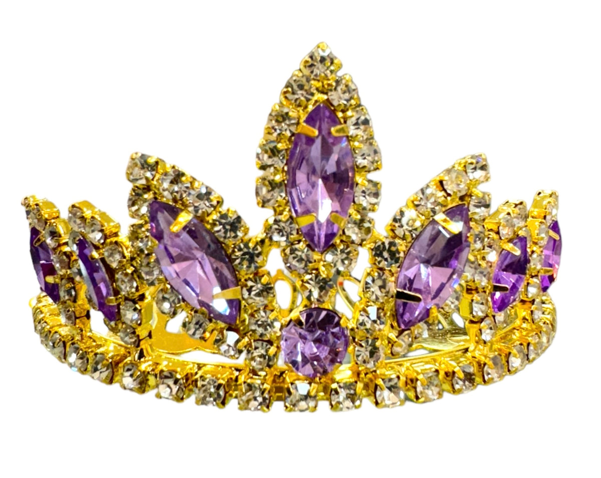 Girls Princess Tiara (0564)-Girls-Lilac/Gold-Chacho's Kids