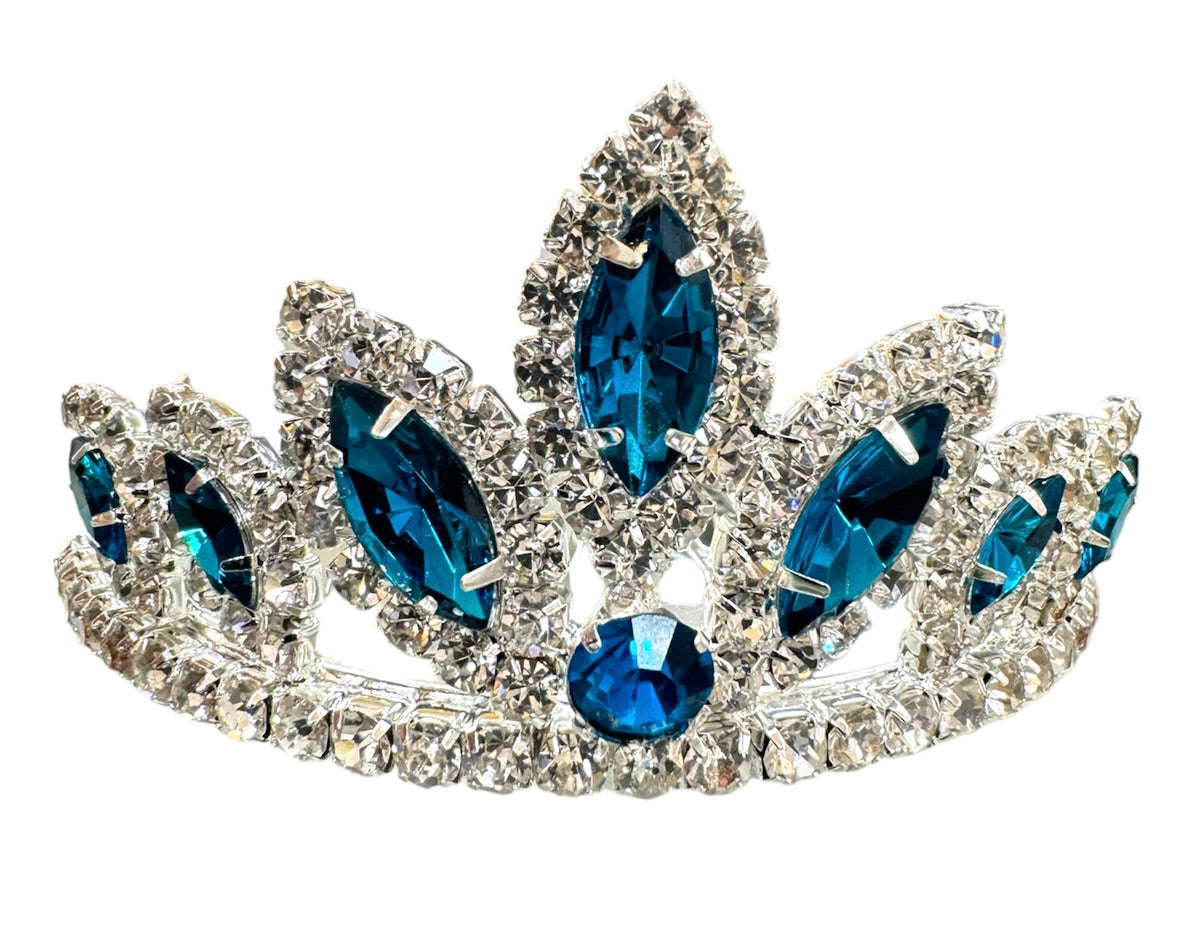 Girls Princess Tiara (0564)-Girls-Teal/Silver-Chacho's Kids