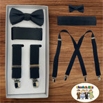 Boys 3 Piece Suspender Set (Black)-Boys-Chacho’s Kids