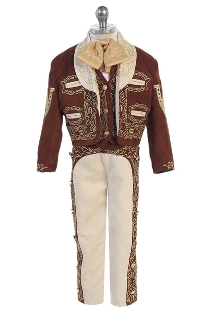 Charro Suit (6-Piece) Brown/Ivory