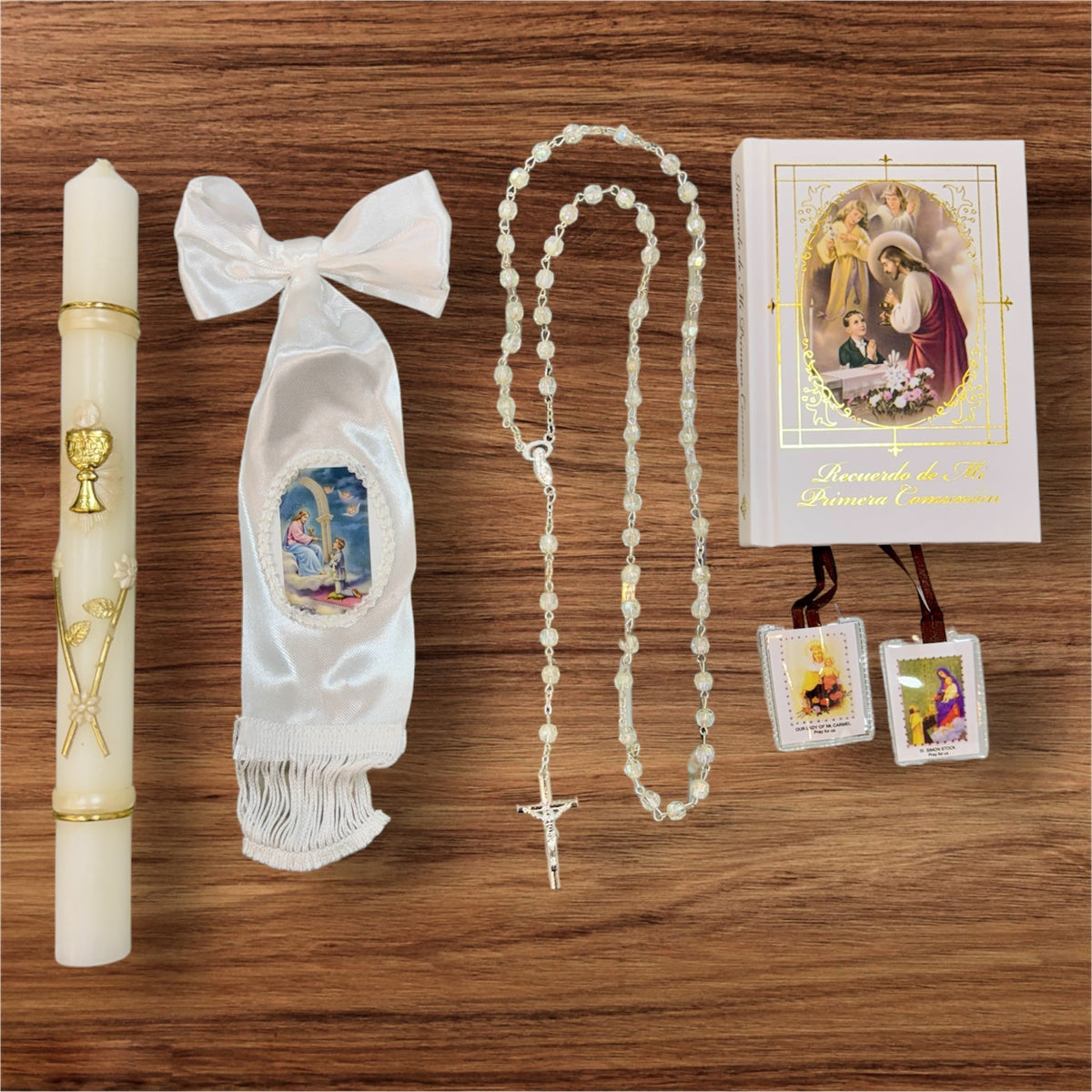 Basic First Communion Candle Set (Spanish)-Boys-Boy-Spanish-Chacho's Kids