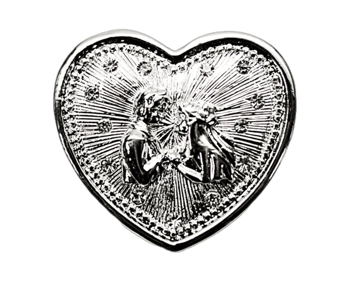 Wedding Arras-2" Silver Heart Wedding Arras Box and Coin Set with Wedding Couple-Chacho's Kids