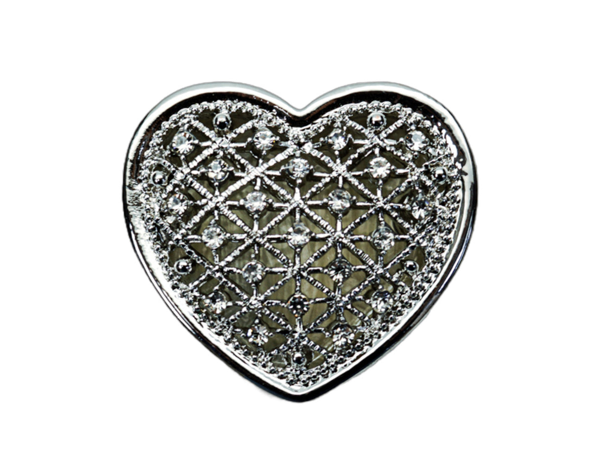 Wedding Arras-1.5" Silver Heart Arras Box and Coin Set with Rhinestones-Chacho's Kids