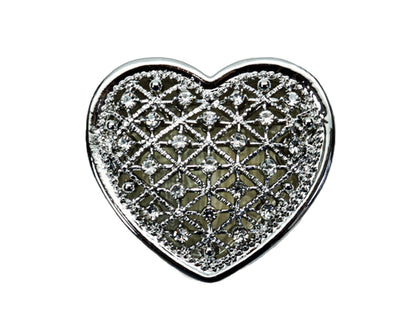 1.5" Silver Heart Arras Box and Coin Set with Rhinestones