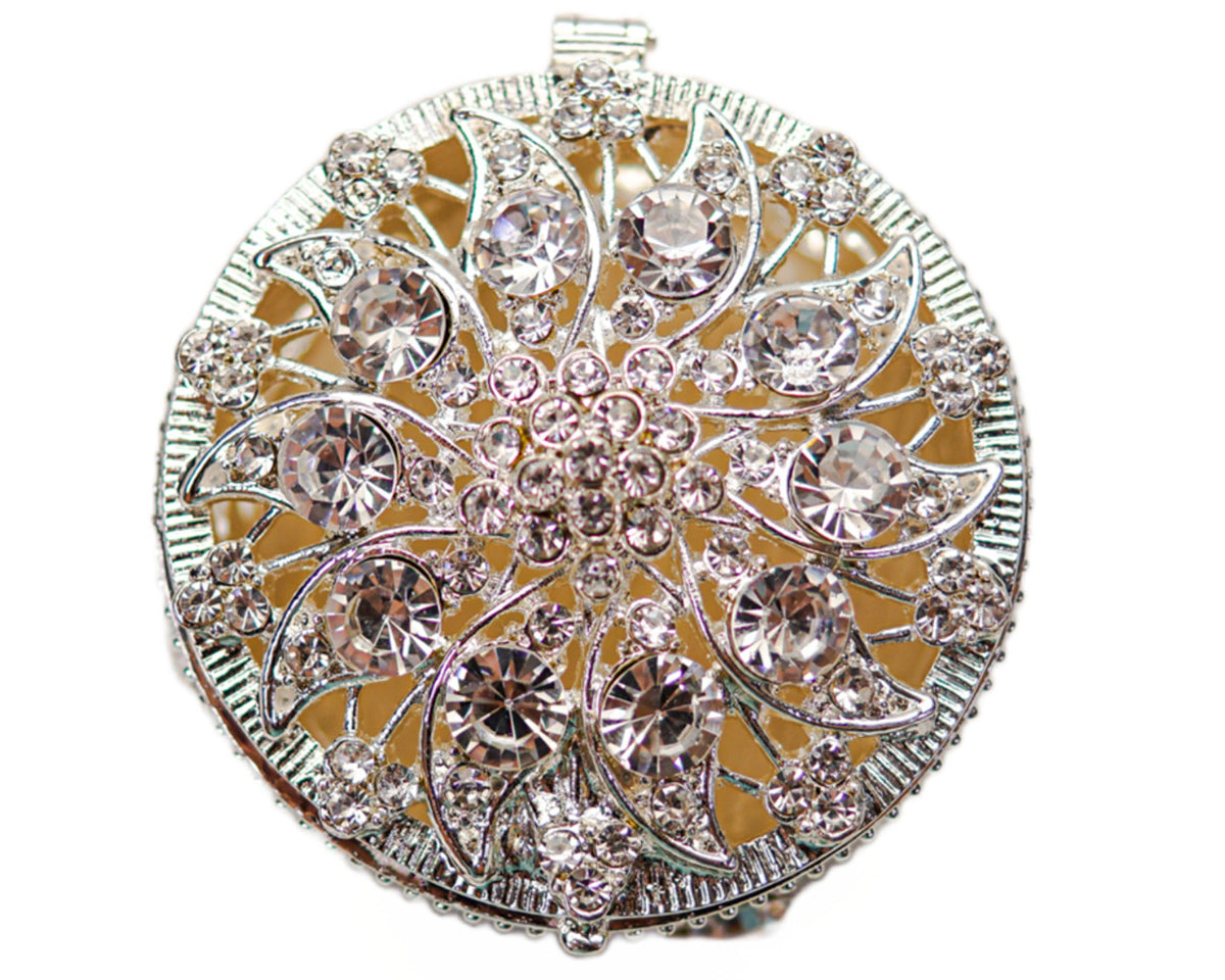 Wedding Arras-2.5" Silver Round Crystal Wedding Arras Box Set-Chacho's Kids