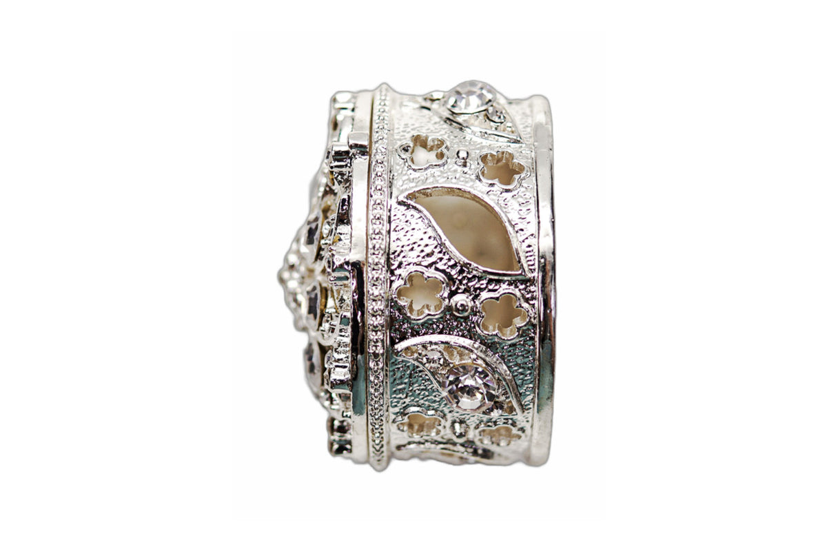 Wedding Arras-2.5" Silver Round Crystal Wedding Arras Box Set-Chacho's Kids