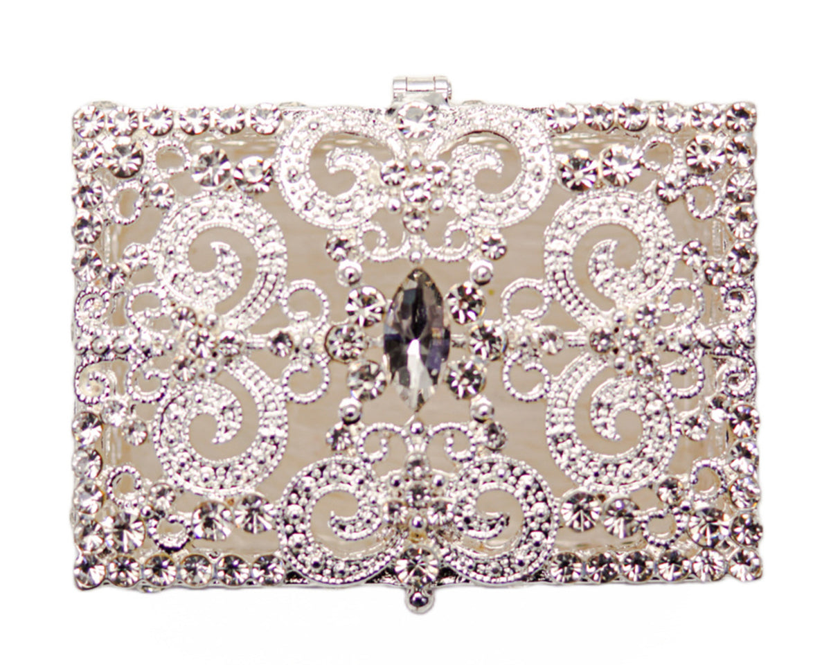 Wedding Arras-3" Silver Rectangle Crystal Wedding Arras Box Set-Chacho's Kids