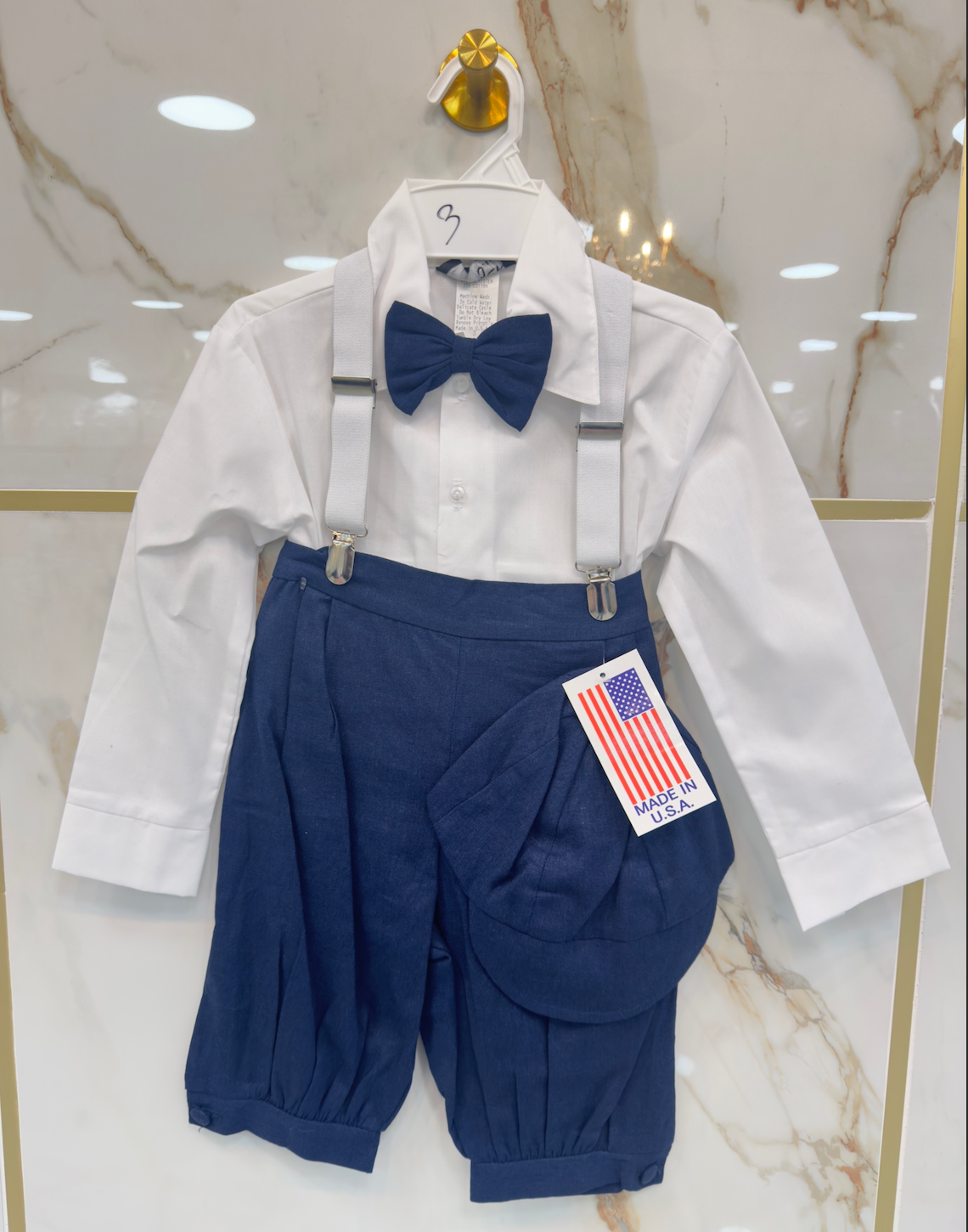 Baby Knee Short Set (106)-Boys-Navy-6M-Chacho’s Kids