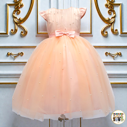 Girls Pearl Embellished Party / Flower Girl Dress (1100)