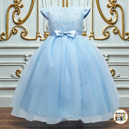 Girls Pearl Embellished Party / Flower Girl Dress (1100)