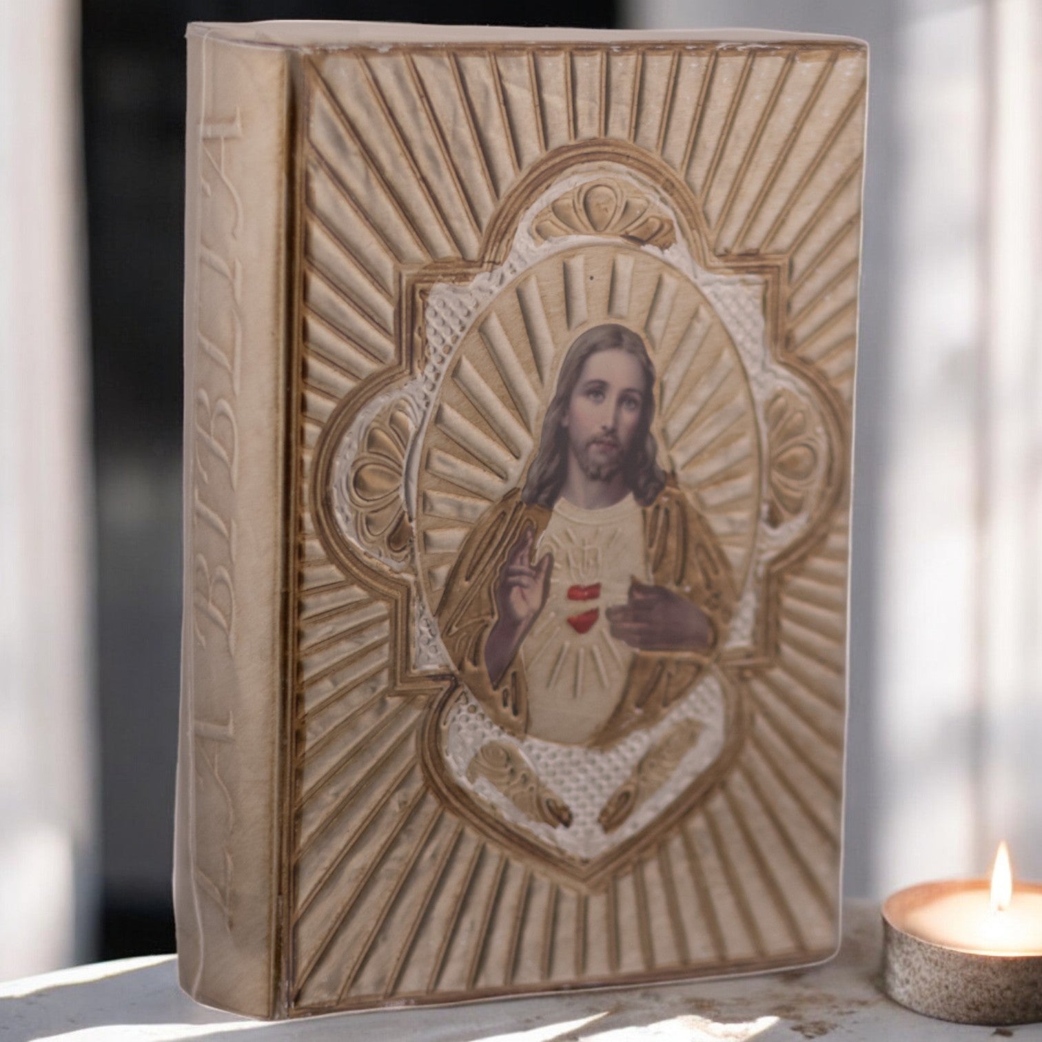 Artisanal Embossed Metal Holy Bible-Gold-Chacho's Kids