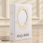 Large english gold Holy Bible — blank photo window