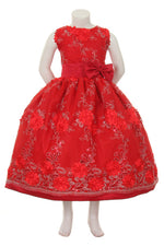 Party / Flower Girl Dress (SS3010D)-Girls-Red-2-Chacho's Kids