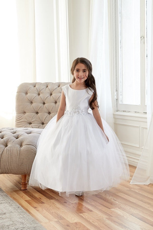 First Communion White Dress (D-812)-Girls-White-8-Chacho's Kids