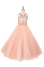 Ball Gown Dress (5027)-Girls-Blush-4-Chacho's Kids