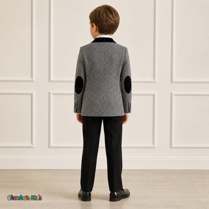 Houndstooth Velvet Trim Sport Coat