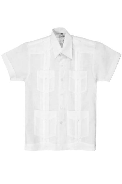 Boys Guayabera White Linen (4993-4995)