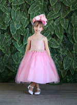 Party / Flower Girl Dress (D-778)-Girls-Dusty Pink/Gold-2-Chacho's Kids