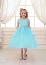 Party / Flower Girl Dress (D-754)-Girls-Aqua-2-Chacho's Kids
