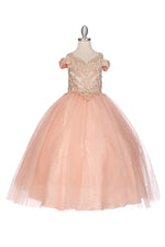 Ball Gown Dress (8028)-Girls-Blush-2-Chacho's Kids