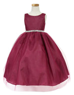 Party / Flower Girl Dress (D-754)-Girls-Burgundy-2-Chacho's Kids