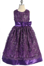 Party / Flower Girl Dress (SS1046)-Girls-Purple-2-Chacho's Kids