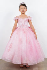 Ball Gown Dress (8120)-Girls-Pink-2-Chacho's Kids