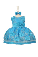 Baby Party / Flower Girl Dress (SS3006C)-Girls-Turquoise-3M-Chacho's-Kids