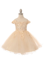 Party / Flower Girl Dress (9085)-Girls-Champagne-2-Chacho's Kids
