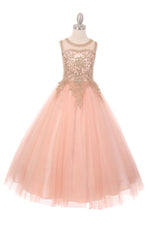 Ball Gown Dress (5041)-Girls-Blush-4-Chacho's Kids