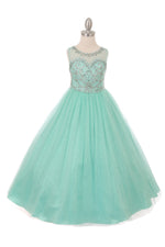 Ball Gown Dress (5042)-Girls-Mint-2-Chacho's Kids