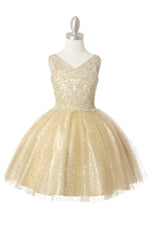 Party / Flower Girl Dress (5088)-Girls-Champagne-2-Chacho's Kids