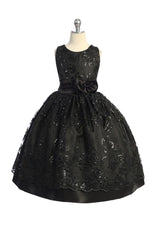 Party / Flower Girl Dress (SS1046)-Girls-Black-2-Chacho's Kids