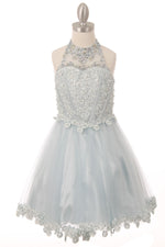 Party / Flower Girl Dress (8500)-Girls-Blue-4-Chacho's Kids