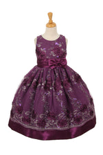 Party / Flower Girl Dress (SS3010D)-Girls-Purple-2-Chacho's Kids