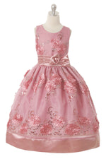 Party / Flower Girl Dress (SS3010D)-Girls-Pink-2-Chacho's Kids