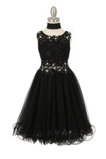 Party / Flower Girl Dress (5010)-Girls-Black-4-Chacho's Kids