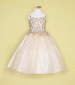 Party / Flower Girl Dress (D-778)-Girls-Champagne/Gold-2-Chacho's Kids